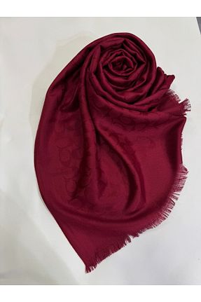 شال زرشکی زنانه ابریشم Ela Şal - کد 883412486