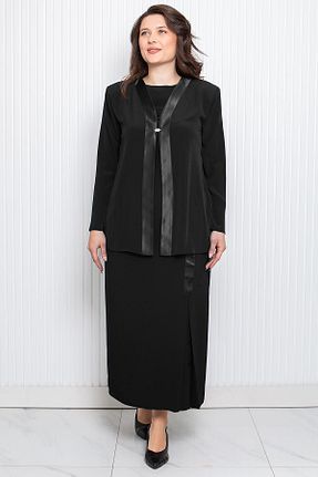 ست بالاتنه و پائین تنه حجاب مشکی زنانه اسلیم Modaviki - کد 883426534