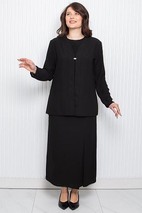 ست بالاتنه و پائین تنه حجاب مشکی زنانه اسلیم Modaviki - کد 883426590
