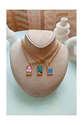 گردنبند جواهر نارنجی زنانه فلزی TwinsCollection - کد 864057910