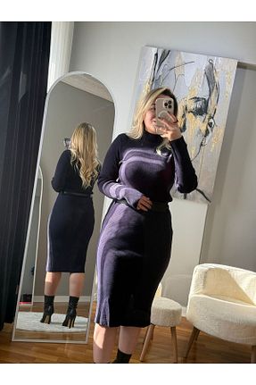 لباس سرمه ای زنانه بافتنی Butik - کد 883467846