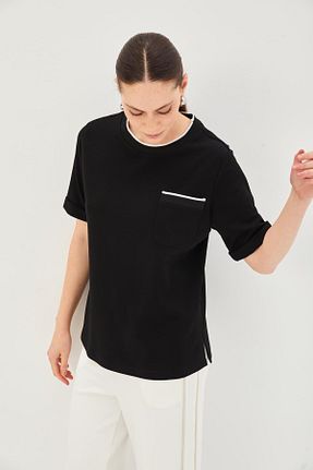 تیشرت مشکی زنانه رگولار Allyco - کد 879999131
