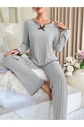 ست لباس راحتی طوسی زنانه ساده BELLA NOTTE - کد 883502317