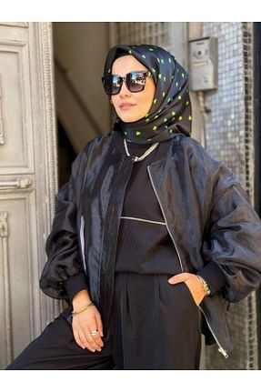 روسری رنگی کرپ ساتن ابریشم La boutique - کد 883543998