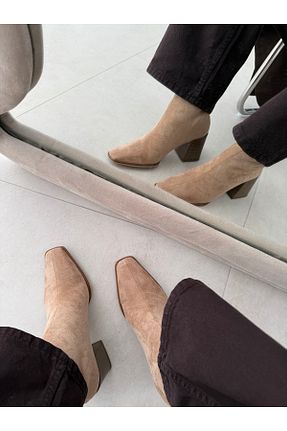 بوت / نیم بوت بژ زنانه چرم مصنوعی Gilla Shoes and Bag - کد 883559758