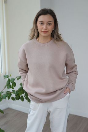 سوئیشرت قهوه ای زنانه چاپی TREND34CADDE - کد 883588448