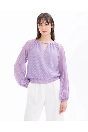 بلوز بنفش زنانه ساده SEÇİL - کد 835807993