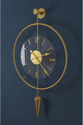 ساعت دیواری طلائی 50 x 90 MetaQuartz Aksesuar - کد 838880256