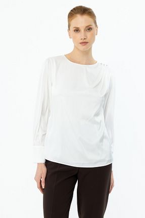 بلوز نباتی زنانه ساده Ekol - کد 883597114