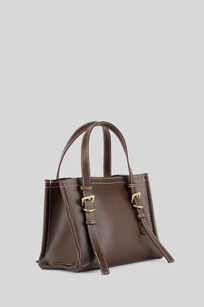 کیف دوشی قهوه ای زنانه چرم مصنوعی NBİBAGS - کد 883604262
