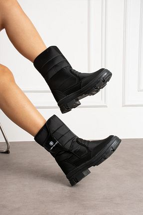 بوت برفی مشکی زنانه پارچه ای HKM shoes - کد 877556256