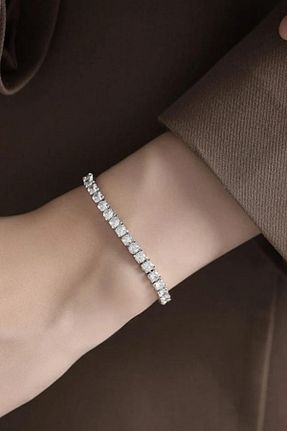 دستبند جواهر طوسی زنانه زیرکن Diloshtrend Design - کد 883615418