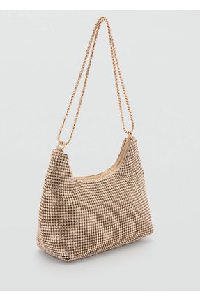 کیف دوشی طلائی زنانه پارچه ای MANGO - کد 883612556