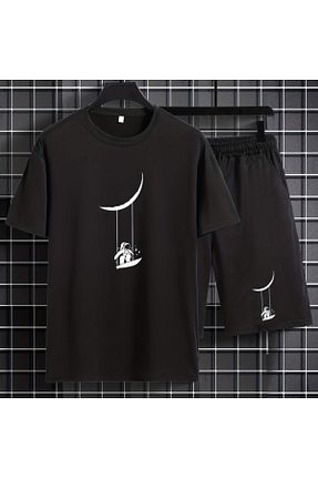 ست بالاتنه و پائین تنه مشکی مردانه بافتنی aynewmoda - کد 883626087