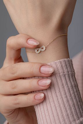 دستبند طلا طلائی زنانه 14 عیار Kolyecik - کد 883649358