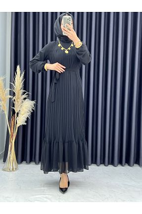لباس مجلسی حجاب مشکی زنانه یقه ایستاده Marka - کد 883720079