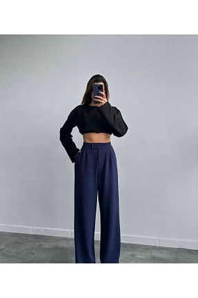 سوئیشرت سرمه ای زنانه ساده mibay - کد 883755118
