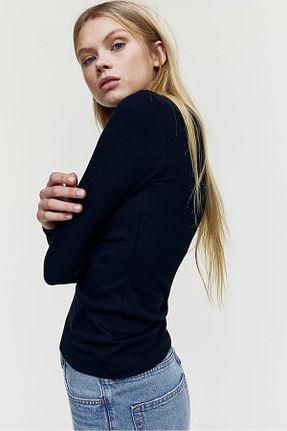 بادی مشکی زنانه یقه دوچرخه H&M - کد 857901022