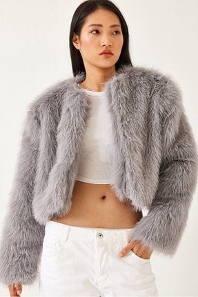کاپشن طوسی زنانه Straight Bianco Lucci - کد 883838526