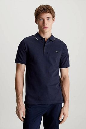 پولوشرت سرمه ای مردانه پنبه - الاستین Calvin Klein - کد 792109417