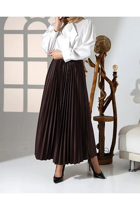 دامن قهوه ای زنانه ساده Mayteks - کد 883858198