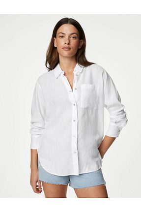 پیراهن سفید زنانه رگولار Marks & Spencer - کد 831104949
