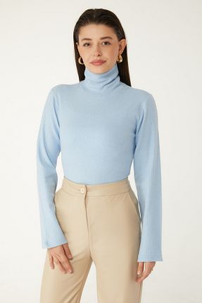 بلوز آبی زنانه ساده TOFİSA - کد 883875033