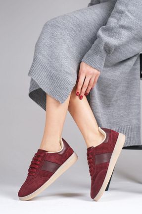 کفش اسنیکر زرشکی زنانه چرم اصل Mio Gusto - کد 883814084