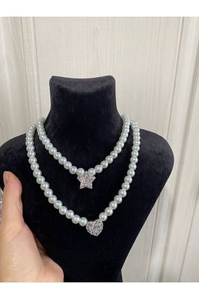 گردنبند مروارید طوسی karpuzbutiks - کد 883911640