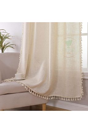 پرده زمینه بژ قابل شستشو Perdeplus - کد 768974699