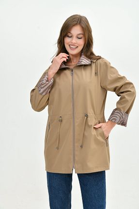 ترنچکت قهوه ای زنانه پلی استر Butik - کد 876257287