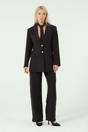 شلوار پارچه ای مشکی زنانه فاق نرمال Sıppa - کد 877150933