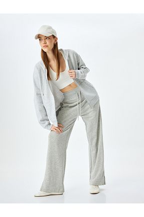 سوئیشرت طوسی زنانه ساده Koton - کد 883936009