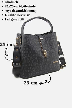 کیف دوشی مشکی زنانه چرم مصنوعی Just Polo - کد 883925334
