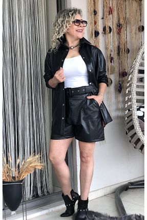 شلوارک و برمودا مشکی زنانه فاق بلند Dila Butik - کد 883935386