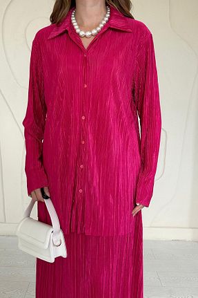 ست بالاتنه و پائین تنه صورتی زنانه بافتنی Elbee Fashion Woman - کد 752950010