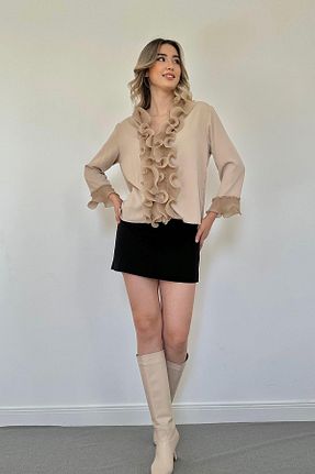 پیراهن بژ زنانه رگولار Elbee Fashion Woman - کد 765716040