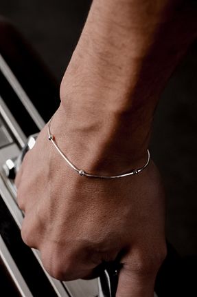 دستبند نقره سبز مردانه 925 عیار Ricco Jewellery - کد 884000960