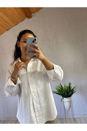 پیراهن سفید زنانه اورسایز Voolsh - کد 884015261