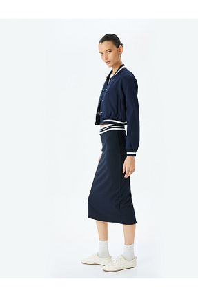 دامن سرمه ای زنانه ساده Koton - کد 884022004