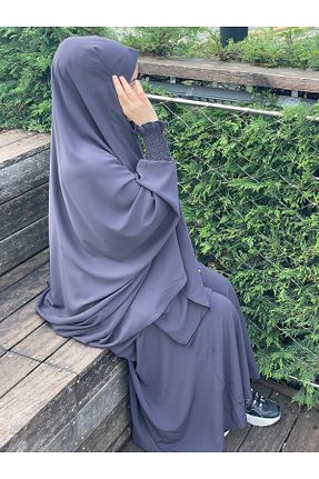 ست بالاتنه و پائین تنه حجاب طوسی زنانه رگولار ZÜMHA - کد 884069394