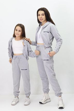 ست گرمکن طوسی زنانه پنبه پلی استر Fox Life Kids - کد 844511132