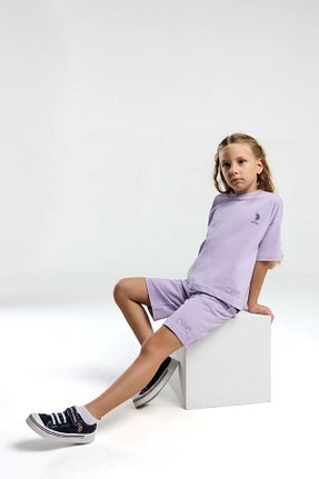 ست بالاتنه و پائین تنه بنفش بچه گانه بافت U.S. Polo Assn. - کد 884230120