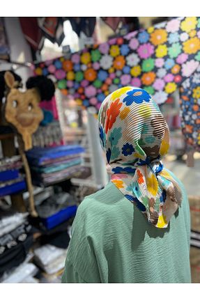روسری نارنجی پلی استر NURMAHREM - کد 884240381