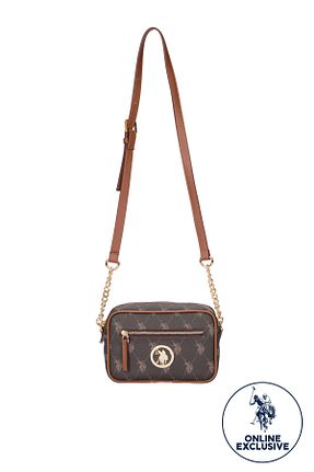 کیف پستچی قهوه ای زنانه پارچه ای U.S. Polo Assn. - کد 101954749