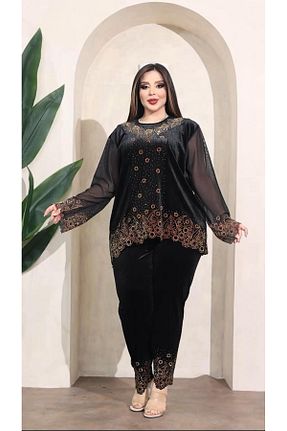 ست گرمکن سایز بزرگ مشکی زنانه سایز بزرگ Kokostrendi - کد 884238565