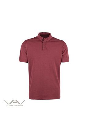 تیشرت زرشکی مردانه رگولار VAV WEAR - کد 884235764