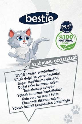 شن گربه Doğal/Bentonit Kumlar Bestie - کد 845381303