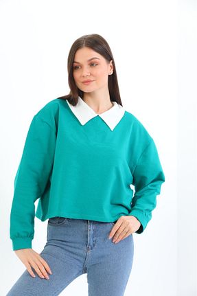 بلوز سایز بزرگ سبز زنانه کراپ arcstyle - کد 884243880