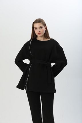 ست بالاتنه و پائین تنه مشکی زنانه بافت Modesto - کد 884241202
